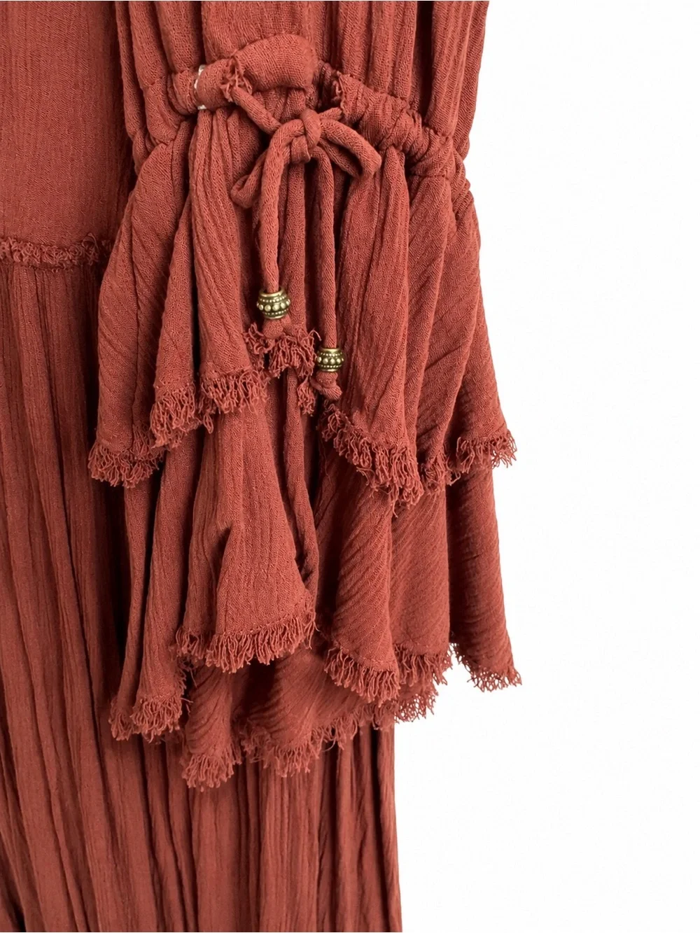 Free people Sweet Darlin Maxi Boho Cottagecore Long Sleeve Flowy Dress SZ M - Picture 5 of 7
